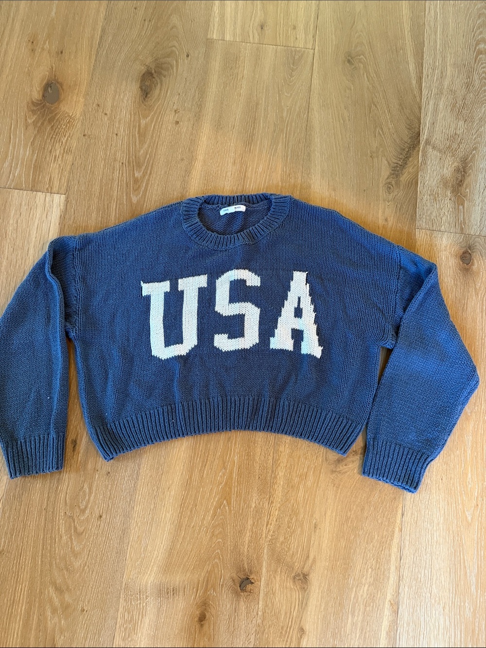 Grayson Threads Navy Crewneck Sweater with USA Graphic